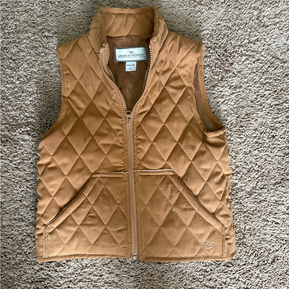 American Widgeon Kids Quilted Vest in Camel